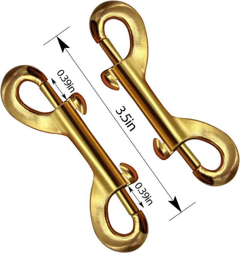 LOFIR 10 PCS Bolt Snaps Double Ended Hook Heavy Duty Trigger Button, 3.5 inch Metal Clip Zinc Alloy Traction Rope Buckle for Dogs, for Keychain Garage Feed Buckets Hammock Clothesline Fasteners Golden - Image 4